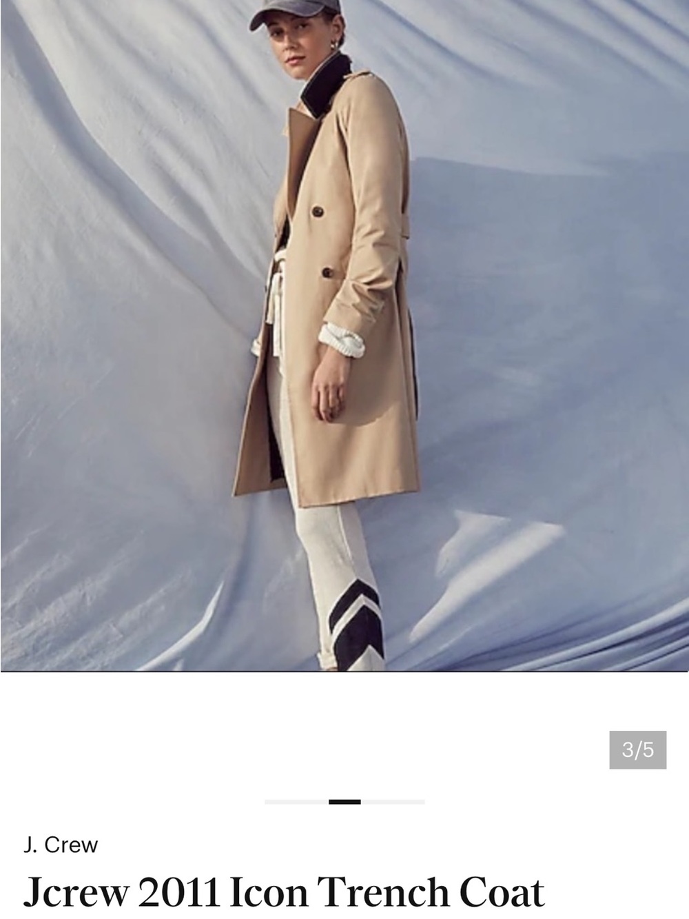 J. Crew Tan Double-Breasted Trench Coat with Belt - Picture 4 of 6